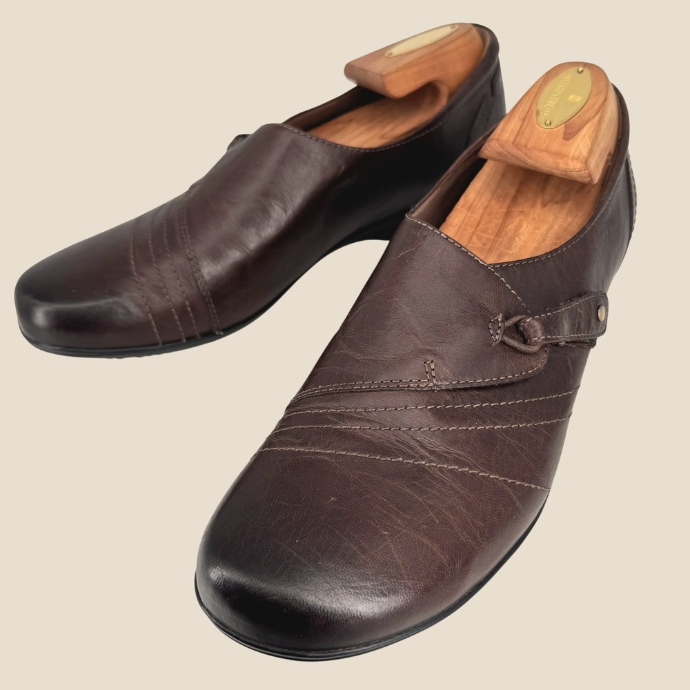 Dansko Leather Loafers Women EU 41 Brown Buckle Slip On Comfort Shoes 5500230200